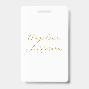 Calligraphy Professional Elegant Gold Colour Badge