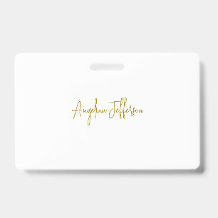 Calligraphy Professional Elegant Gold Colour Badge