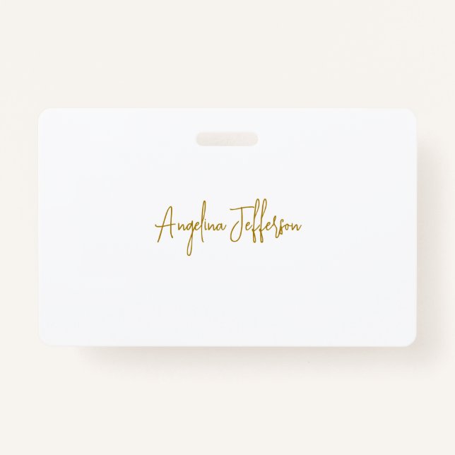 Calligraphy Professional Elegant Gold Colour Badge (Front)