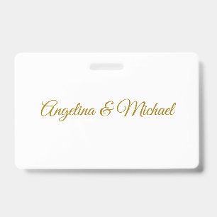 Calligraphy Professional Elegant Gold Colour Badge