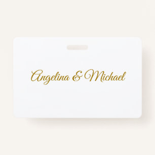 Calligraphy Professional Elegant Gold Colour Badge