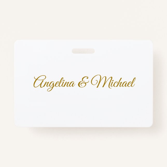 Calligraphy Professional Elegant Gold Colour Badge (Front)