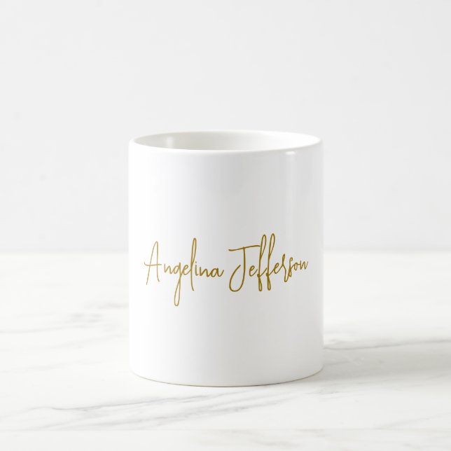 Calligraphy Professional Elegant Gold Colour Coffee Mug (Center)