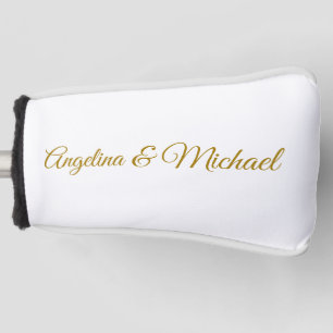 Calligraphy Professional Elegant Gold Colour Golf Head Cover