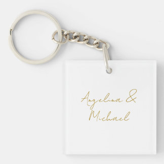 Calligraphy Professional Elegant Gold Colour Keychain