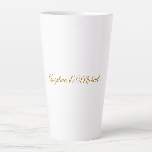 Calligraphy Professional Elegant Gold Colour Latte Mug (Front)