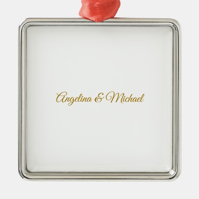 Calligraphy Professional Elegant Gold Colour Metal Ornament (Front)