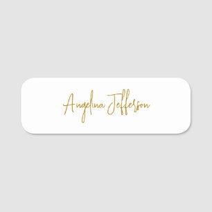 Calligraphy Professional Elegant Gold Colour Name Tag