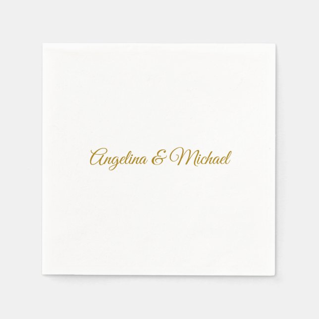 Calligraphy Professional Elegant Gold Colour Napkin (Front)