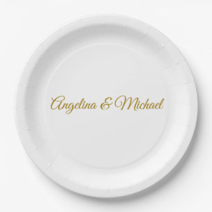 Calligraphy Professional Elegant Gold Colour Paper Plate