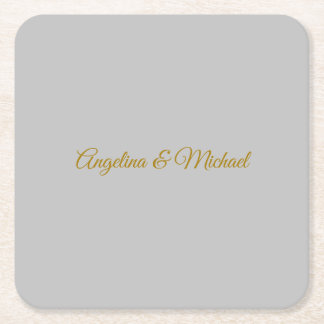Calligraphy Professional Elegant Gold Colour Square Paper Coaster