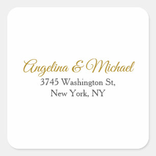 Calligraphy Professional Elegant Gold Colour Square Sticker