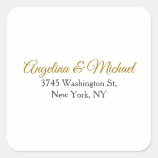 Calligraphy Professional Elegant Gold Colour Square Sticker