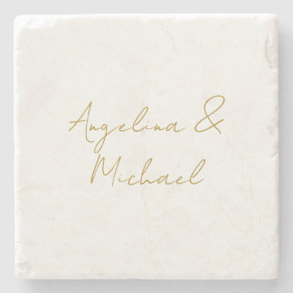 Calligraphy Professional Elegant Gold Colour Stone Coaster