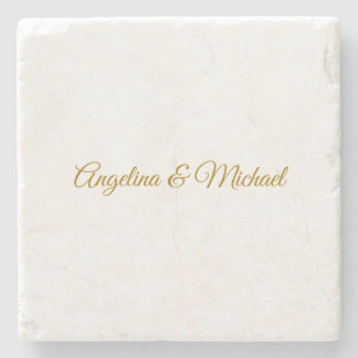 Calligraphy Professional Elegant Gold Colour Stone Coaster