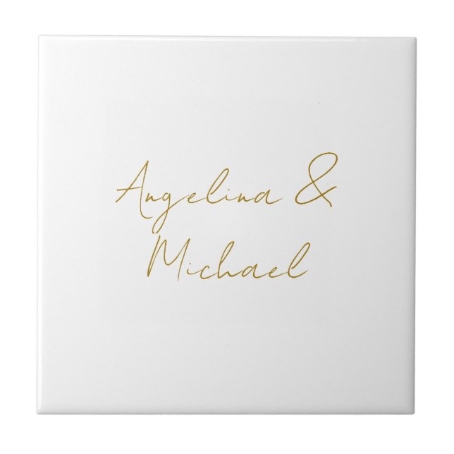 Calligraphy Professional Elegant Gold Colour Tile (Front)