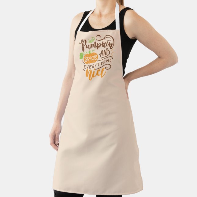 Calligraphy Pumpkin Spice and Everything Nice Apron (Insitu)