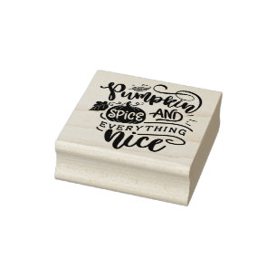 Calligraphy Pumpkin Spice and Everything Nice Rubber Stamp