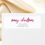 Calligraphy Red Merry Christmas<br><div class="desc">Add a touch of holiday cheer to every correspondence with our Christmas-themed return address labels. Elegantly framed by watercolor arrangements of festive berries and foliage,  these labels blend classic charm with seasonal elegance. A merry way to express your holiday spirit on every envelope!</div>