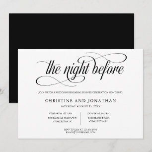 Calligraphy Rehearsal Dinner  Invitation