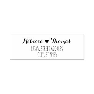 Calligraphy return address self-inking stamp