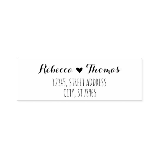 Calligraphy return address self-inking stamp