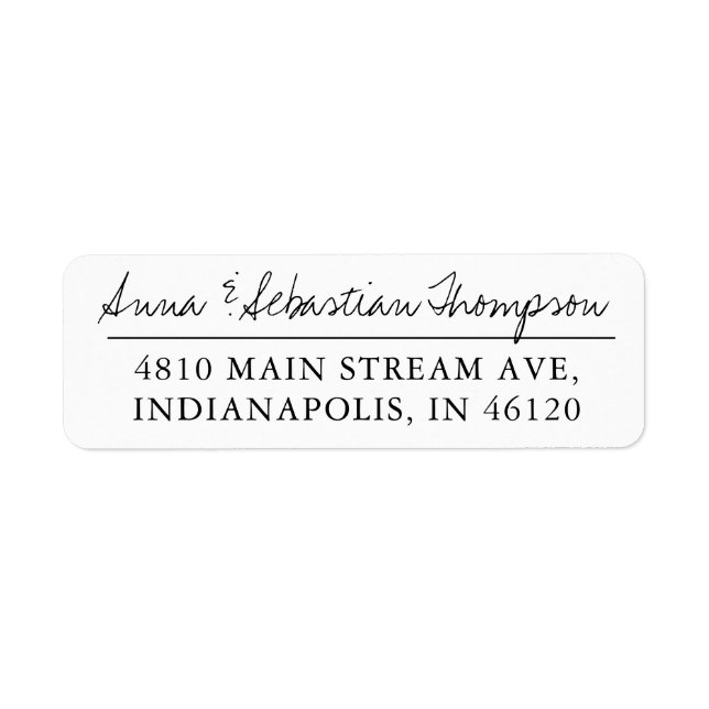 Calligraphy Return Label Address (Front)