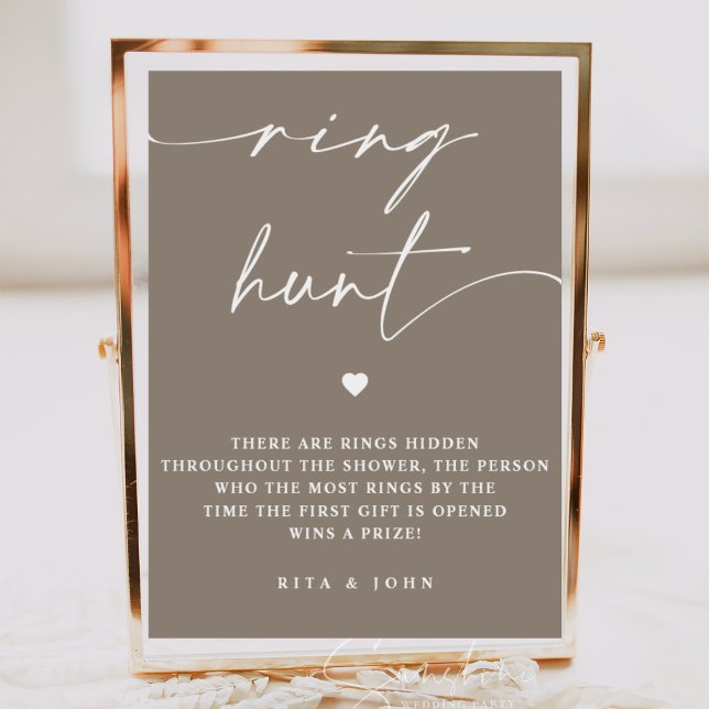 Calligraphy Ring Hunt Bridal Shower Game Sign (Creator Uploaded)