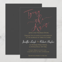 Calligraphy Rose Gold Tying the Knot Foil Wedding
