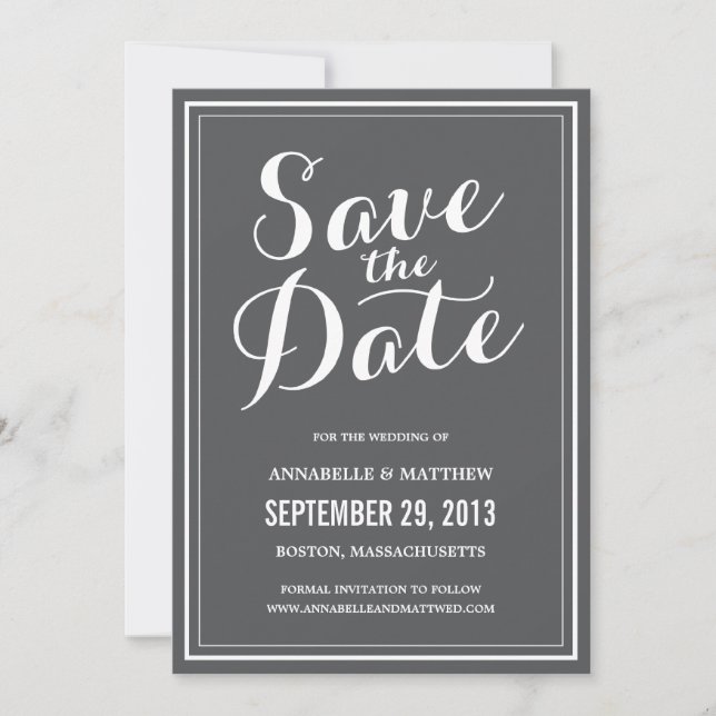 Calligraphy Save the Date Announcement (Front)