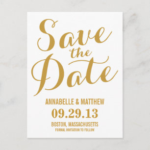 Calligraphy Save the Date Postcard