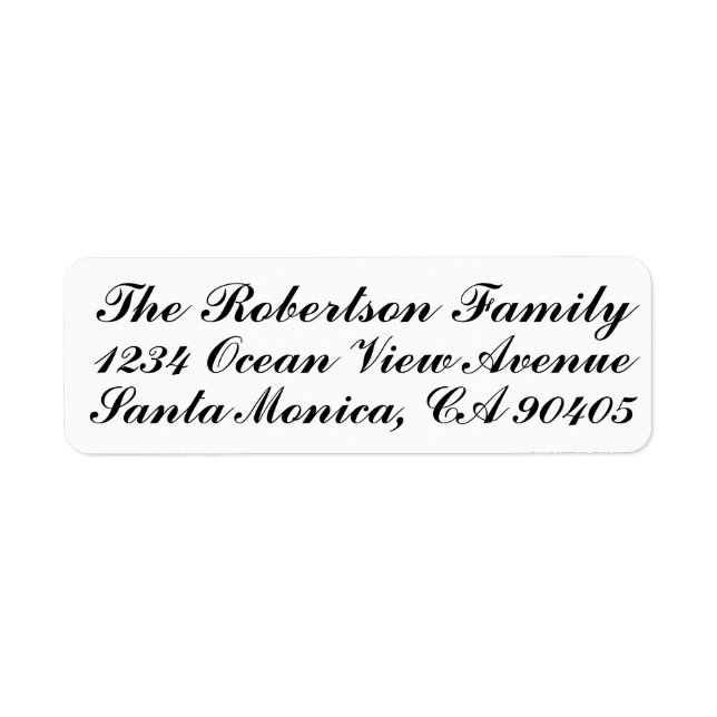 Calligraphy Script Address Label (Front)