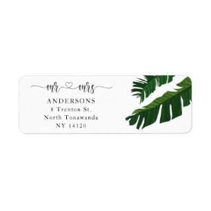 Calligraphy Script Banana Leaves Return Address