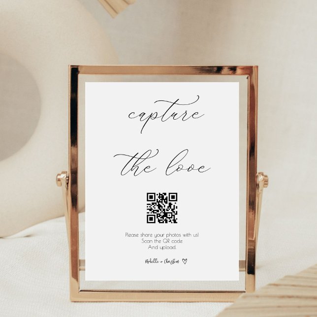 Calligraphy Script Capture The Love QR code  Pedestal Sign (Creator Uploaded)