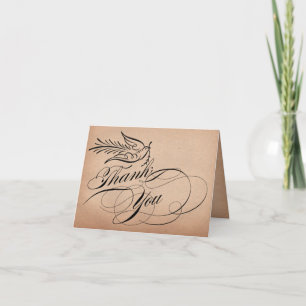 Calligraphy Script Dove Thank You