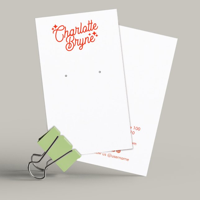 Calligraphy Script Earring  Business  Business Card (Creator Uploaded)