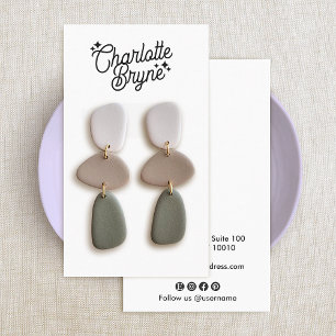 Calligraphy Script Earring  Business  Card