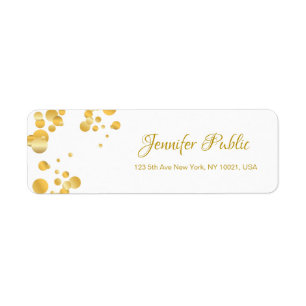 Calligraphy Script Elegant Template Gold Confetti