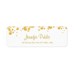Calligraphy Script Elegant Template Gold Confetti