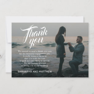 Calligraphy Script Engagement Party Thank You Card