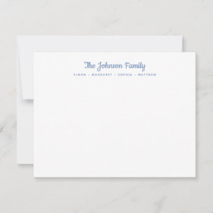 Calligraphy Script Family Name Stationery Card