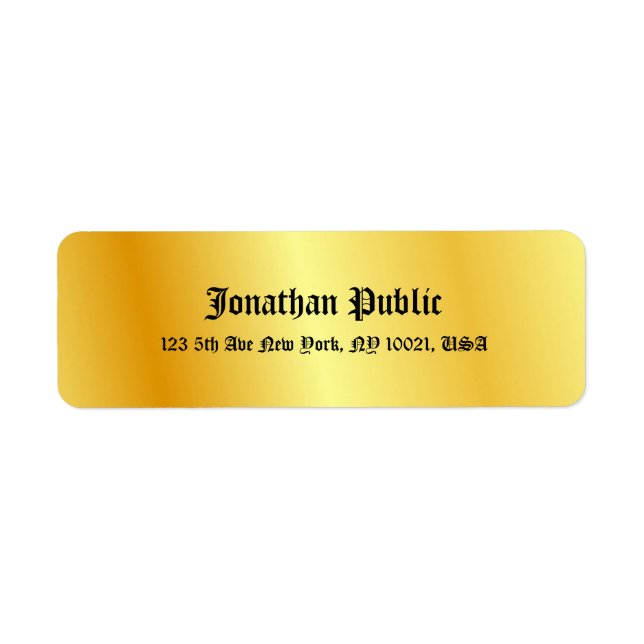 Calligraphy Script Faux Gold Elegant Template (Front)
