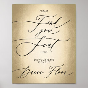 Calligraphy Script Find Your Seat Wedding Sign