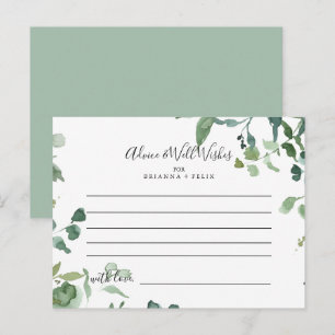 Calligraphy Script Foliage Wedding Advice Card