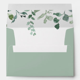 Calligraphy Script Foliage Wedding Invitation Envelope