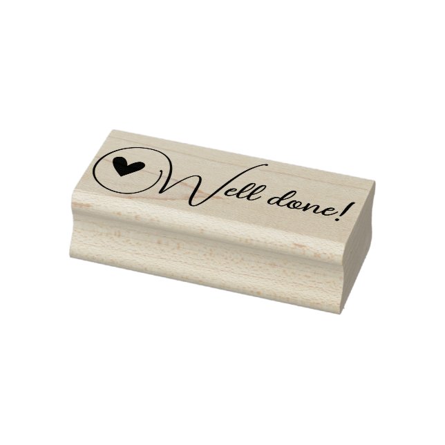 Calligraphy Script Font Heart Symbol Well done! Rubber Stamp (Stamp)