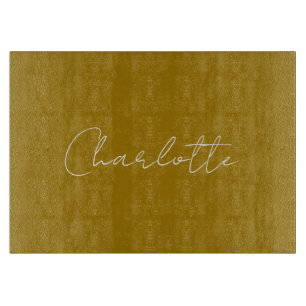 Calligraphy Script Gold Colour Custom Name Edit Cutting Board
