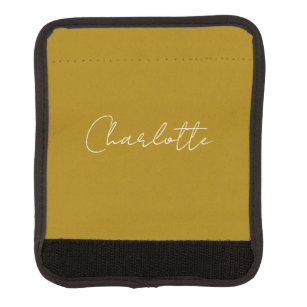Calligraphy Script Gold Colour Custom Name Edit Luggage Handle Wrap