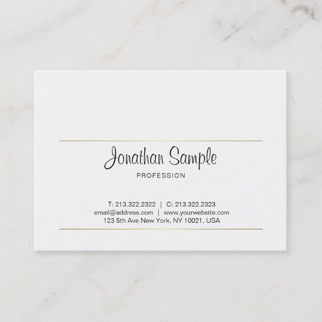 Calligraphy Script Gold Elegant Design Luxury Business Card (Front)