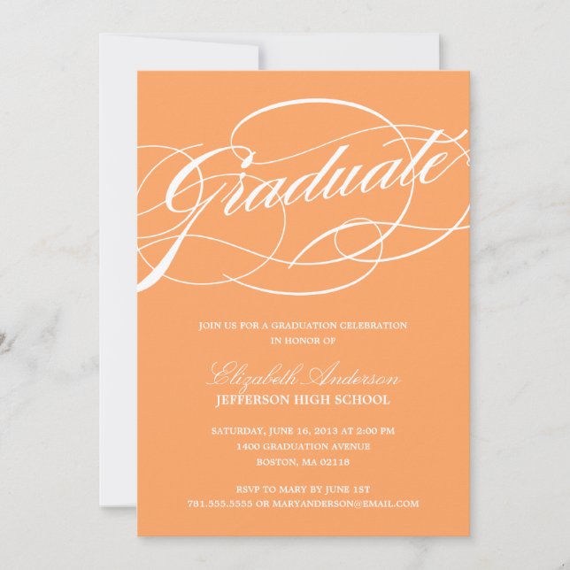 Calligraphy Script Graduation Invitation (Front)